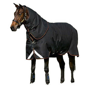 Waterproof Cotton & Nylon Horse <b>Rug</b> with Medium Tail Flap 600D Fabric Lightweight Breathable Outdoor Use All Seasons Protection - Product Image 3