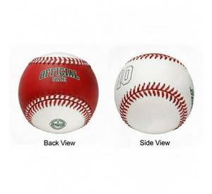 Pelota de béisbol personalizada de dos tonos, roja y blanca, para entrenamiento, con logotipo y número del equipo, promocional, duradera. - Product Image 1
