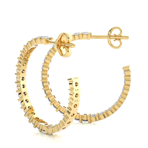 Pendientes de Aro con Diamantes Naturales de 1.84 Quilates, Claridad VS1, Color HI, Oro de 14K, Corte Brillante, Estilo Étnico, Certificados, para Mujer - Product Image 5