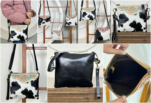 Nuevo Bolso Bandolera de Cuero Vacuno con Diseño Floral, Gran Capacidad, Estilo Occidental, para Hombro o Muñeca - Product Image 3