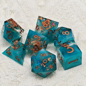 Custom Design Resin Polyhedral 7-Piece Eco-Friendly Durable <b>Dice</b> Handmade RPG <b>Dice</b> <b>Set</b> for Gamers Tradebyd - Product Image 1