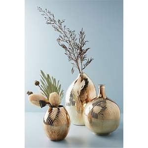 Jarrón de Vidrio Metálico Soplado a Mano al por Mayor, Recipiente Floral con Recubrimiento de Cobre Dorado de Primera Calidad, Elegantes Jarrones para Centros de Mesa de Boda, Decoración del Hogar - Product Image 1