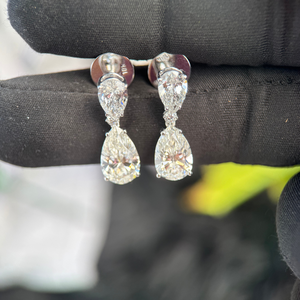 Pendientes Clásicos de Diamantes en Forma de Pera, Premium, 2.25ct y 1.20ct, Certificados por IGI, Joyería para Aniversario y Boda - Product Image 2