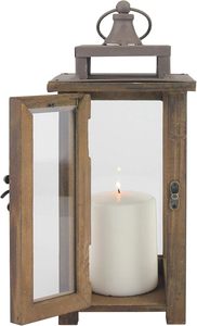 Farol de Vidrio y Madera Rústico, Decorativo, Estilo Granja, para Decoración del Hogar, Jardín y Bodas - Product Image 3