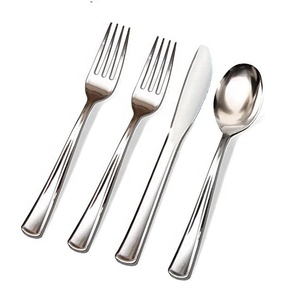 Ensemble de couverts fantaisie plaqué cuivre de 4 cuillères de service finies brillantes en métal pour la vente en gros d'ensemble de couverts en métal au design unique - Product Image 6