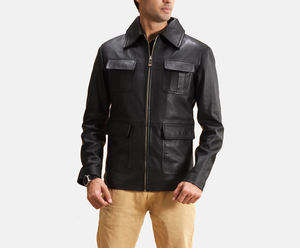 2026 New Arrival Men Genuine Leather <b>Jacket</b> Premium Cowhide Leather <b>Biker</b> <b>Jacket</b> High Quality Manufacturer - Product Image 1