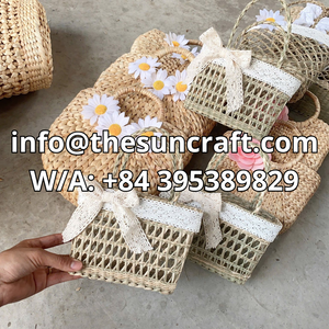 Gran Oferta Verano 2026 Bolsos de Paja para Mujer, Bolso Tejido de Paja con Diseño de Malla de Flores y Perlas, Venta al por Mayor - Product Image 5