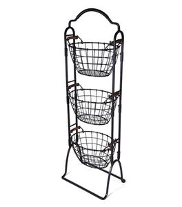 Panier de rangement décoratif en métal avec poignées, élégant organisateur d'étagère pour la maison - Product Image 3