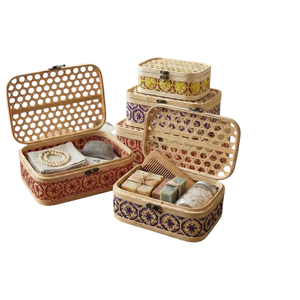 Caja de Regalo de Bambú para Regalos Navideños, Caja de Embalaje Tejida para Dulces y Frutos Secos, Hecha a Mano, de Uso Industrial Tradicional, Personalizable, para Pastelería - Product Image 3
