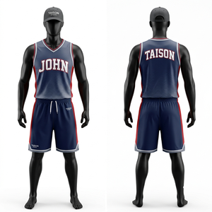 Uniforme de basketball unisexe personnalisé sans manches, 160g, respirant, anti-UV, séchage rapide, maille polyester, rouge et noir avec panneaux latéraux - Product Image 4
