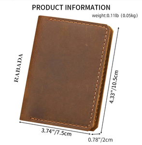 Bolsa de certificado con logotipo personalizado de fábrica, tarjetero de cuero Crazy Horse, tarjetero de cuero de vaca genuino, estuche delgado para tarjetas de crédito - Product Image 6