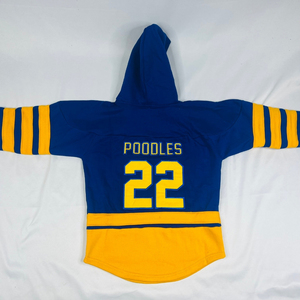 Sudadera con Capucha Estilo Hockey Azul Rey y Dorado, Unisex, con Bordado Frontal, Cuello de Encaje, Manga Larga, Bolsillo Canguro, Deportiva Casual - Product Image 2