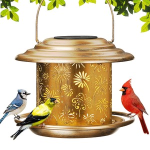 Comedero para Pájaros de Madera de Pino Rústico con Techo de Metal de Cobre - Hecho a Mano, Venta al Por Mayor - Product Image 4