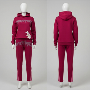 Custom Gothic Acid Wash 100% Cotton <b>Lightweight</b> Fleece <b>Hoodie</b> Tracksuit Men Women Streetwear Jogger Pants Sweatshirt Set - Product Image 1