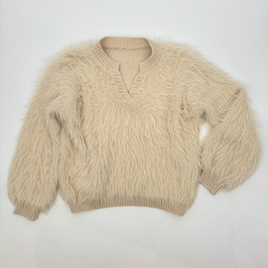 Jersey de invierno personalizable OEM y ODM para mujer, suéter a la moda para mujer, jersey de manga larga de Jacquard borroso, prendas de punto cálidas informales - Product Image 4