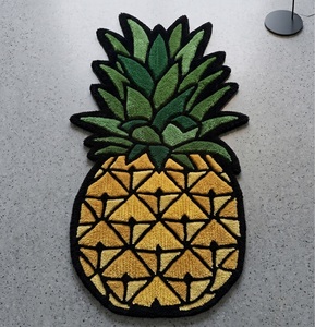 Alfombra de Lana Premium Hecha a Mano, Antideslizante, Moderna, con Diseño de Piña Tropical en Amarillo y Verde, Decoración para el Hogar - Product Image 1