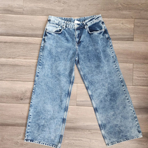 Jean baggy extensible tendance pour femme – Coupe ample respirante, jambe large, style unique – Vente flash – Jean en denim baggy - Product Image 1