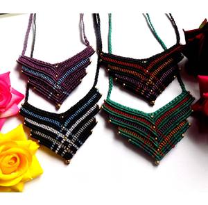 Conjunto de Collar de Macramé Hecho a Mano con Colgante de Piedra de Cristal Natural y Cuentas Minimalistas, Joyería de Moda Anudada a Mano - Product Image 3