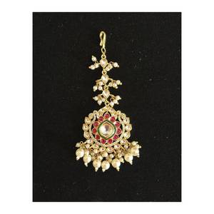 Ethnic Maang Tikka Set for Women Traditional Bridal Jewelry Gold Finish <b>Accessory</b> for <b>Wedding</b> Party Wear - Product Image 6