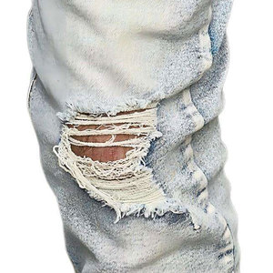 Último Diseño: Jeans Ajustados Rasgados y Desgastados para Hombre, Pantalones de Mezclilla Slim Fit, Estilo Urbano, Moda Casual, Venta al por Mayor Personalizada OEM - Product Image 6