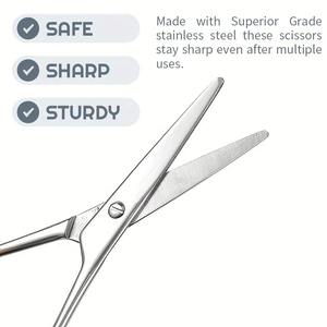 Ciseaux professionnels en acier inoxydable à pointe irisée arc-en-ciel pour hommes et femmes, pour sourcils, barbe, moustache, poils du nez - Product Image 2