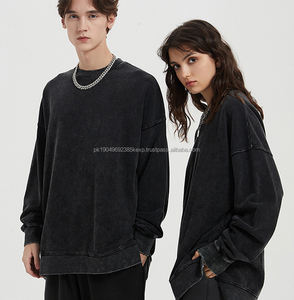 Alta calidad calle personalizada 100 algodón cuello redondo Oversize Wash hombres sudadera venta al por mayor sudaderas con capucha para mujeres - Product Image 2