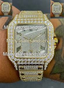 Reloj de Lujo VVS de Alta Calidad en Acero Inoxidable con Moissanita, Esfera Personalizada con Diamantes, Mecanismo de Buceo, Caja Cuadrada, Resistente al Agua 10 Bar - Product Image 5