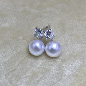 Pendientes de Plata de Ley 925 de 7-9 mm con Perlas Naturales de Agua Dulce de Princesa Zhuji, Aurora, Impecables, de Alta Calidad, Diseño Simple - Product Image 3