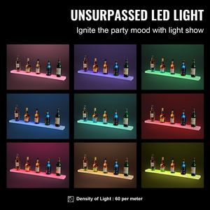 Espositore per Bottiglie di Liquori a 1 Livello con Illuminazione LED, 40 Pollici, Montaggio a Parete, per Uso Commerciale e Domestico, Illuminazione a 1 Livello - Product Image 6
