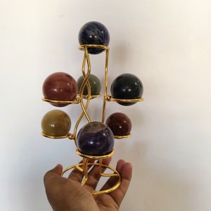 Exclusif Nouvelle Arrivée 7 Chakra Sphère Table Top Stand Décoratif Showpiece Pour La Maison et Les Bureaux Guérison Boule De Cristal Cadeaux - Product Image 2