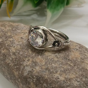 Anillo de Plata de Ley 925 con Circonita Natural, Anillo con Engaste de Garras, Joyería al por Mayor - Product Image 4