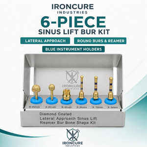 ชุดดอกสว่านเจาะกระดูกแบบเคลือบเพชรสำหรับการยกไซนัสแบบ Lateral Approach ของ Ironcure Industries ขนาด 6 ชิ้น 8.0 มม. 6.0 มม. 3.3 มม. 3.7 มม. - Product Image 3