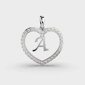 Colgante de Diamante con Inicial Personalizada en Forma de Corazón en Oro Amarillo / Blanco / Rosa de 9K - Product Image 5