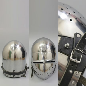 Casco Medieval Hounskull Bascinet del Siglo XIV, Armadura de Caballero de Hierro con Visera, Listo para Batalla, Reenactación, SCA, HMB, Navidad - Product Image 3