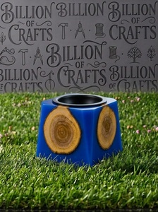 Luxe hybride houten en epoxyhars theelicht houder & bakhoorbrander verdamper - Product Image 4