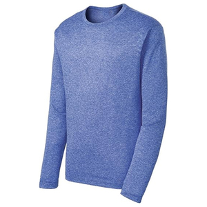 T-shirt en coton à manches longues pour homme, col rond uni, décontracté, personnalisable avec logo, vêtements vierges, fabricant en gros - Product Image 1