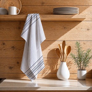 100% Cotton Kitchen Towels Stripe Design for Kitchen Use High Absorbent Quick Dry Cotton Kitchen Towel. - Product Image 1