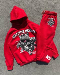 New Arrival Men Sweatsuit Set Graphic Embroidery Hoodie And Jogger <b>Pants</b> Manufacturer - Product Image 1