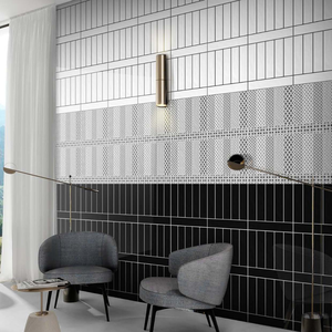 Azulejo de Porcelana Moderno con Textura Tallada 300x300, Azulejos de Cerámica Esmaltados de Lujo para Revestimiento de Paredes Interiores de Edificios Comerciales - Product Image 1