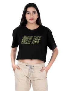 เสื้อเอวลอยสำหรับผู้หญิงเสื้อยืดผ้าฝ้ายแขนสั้นเซ็กซี่สีพื้นเสื้อยืดผู้หญิงแบบลำลอง - Product Image 4