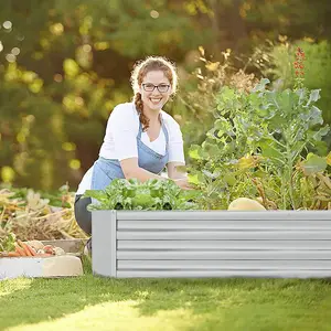 야채를 위한 키 큰 강철 큰 화분 상자 옥외 금속 제기 정원 침대, 꽃, 허브 OEM ODM 아연 도금 장식 디자인