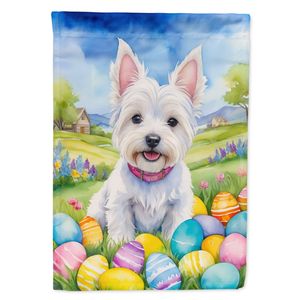 Bandera Decorativa Multicolor con Diseño de Westie y Huevos de Pascua para Jardín/Patio, Decoración para Buzón, Patio y Macizos de Flores - Product Image 1
