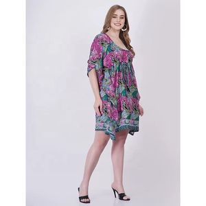 Women's Elegant Temperament Summer Dress Beach Casual Printed V-Neck Lace Sashes Y2K Style for Beach Seaside Holidays - Product Image 1