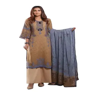 Novedades Colección de verano 2024 mujeres a calidad shalwar kameez 3 PCs Unstitch Summer Cotton / Lawn Suits - Product Image 1