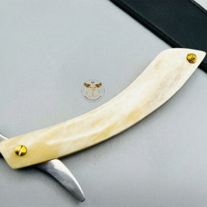 Professional Straight Cut Throat Shavette Razor Folding <b>Knife</b> with Natural <b>Bone</b> <b>Handle</b> Vintage Barber Shaving Tool Men Grooming - Product Image 6