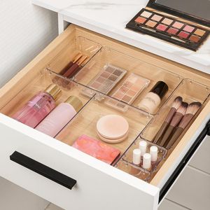 10-Piece <b>Makeup</b> Drawer Organizer Set 4 Sizes Clear Acrylic <b>Vanity</b> Storage Bins Plastic <b>Makeup</b> <b>Vanity</b> Tray Organizer - Product Image 2