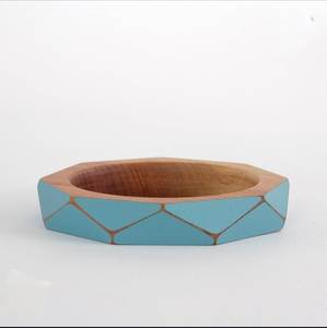 Brazalete de madera natural con forma impresa en verde, brazalete informal para fiestas, joyería, regalo de cumpleaños y boda para chica al mejor precio - Product Image 4