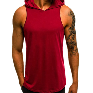 Débardeur à capuche slim pour homme, motif uni, idéal pour l'entraînement sportif – Collection Automne - Product Image 1