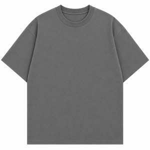 T-shirt en coton gris uni pour homme, col rond, manches courtes, coupe classique, jersey décontracté, t-shirt premium pour homme - Product Image 1
