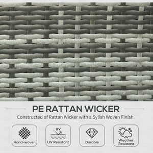 Set di Mobili da Giardino in Rattan PE a 7 Pezzi, Divano da Esterno con Piano in Vetro Temperato, Cuscini, Colore Antracite - Product Image 4